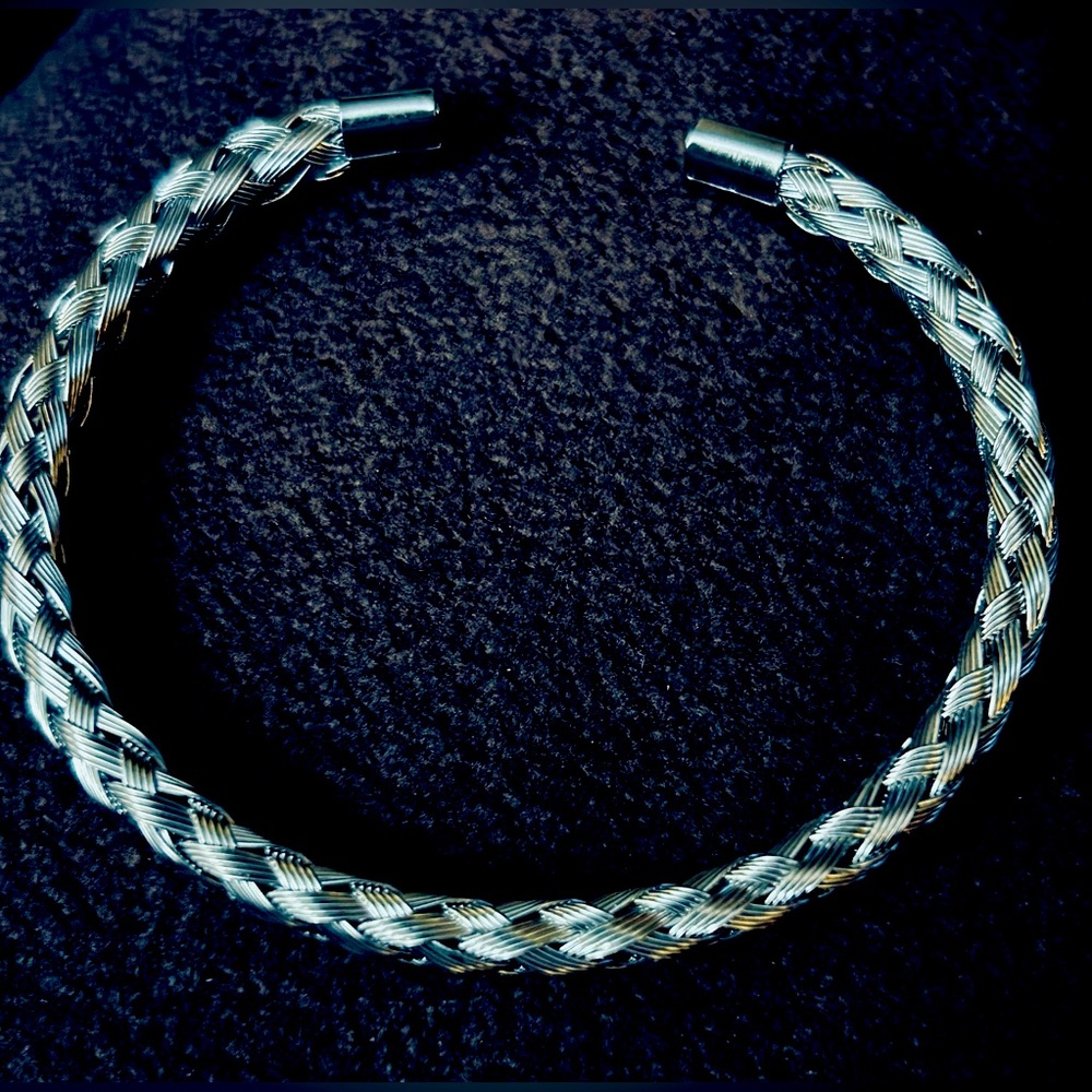 Loralyn Designs Stainless Steel Metal Braid Cuff Bracelet Adjustable